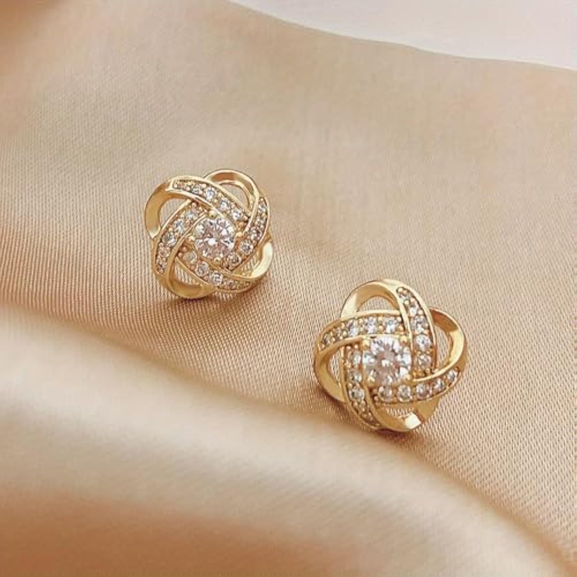 AD American Diamond Stud Earrings, Stylish for Women