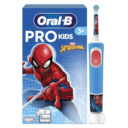 Oral-B Pro Kids Electric Toothbrush, 1 Handle Featuring Marvel Spider-Man, 1 Toothbrush Head, Designed By Braun, For Ages 3+