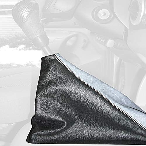 RedlineGoods Shift Boot - Bench Seats - Shorter Console Compatible with Toyota Tacoma 2005-15. Tailor Made - not Universal. Genuine top-Grade Italian Black Leather with Blue Thread