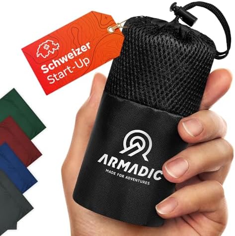 Armadic® Hüttenschlafsack aus Mikrofaser oder Bio-Baumwolle (nur 230g/370g) | Ultraleicht, kleines Packmaß & dünn, Reiseschlafsack, Schlafsack Inlett - ideal für Backpacking, Hoste