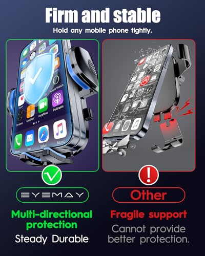 Image of 2024 Upgraded Car Phone Holder -[ Bumpy Roads Friendly ] Phone Mount for Car Dashboard Windshield Air Vent 3 in 1, Hand Free Mount for iPhone 16 15 14 13 12 Pro Max Samsung All Cell Phones