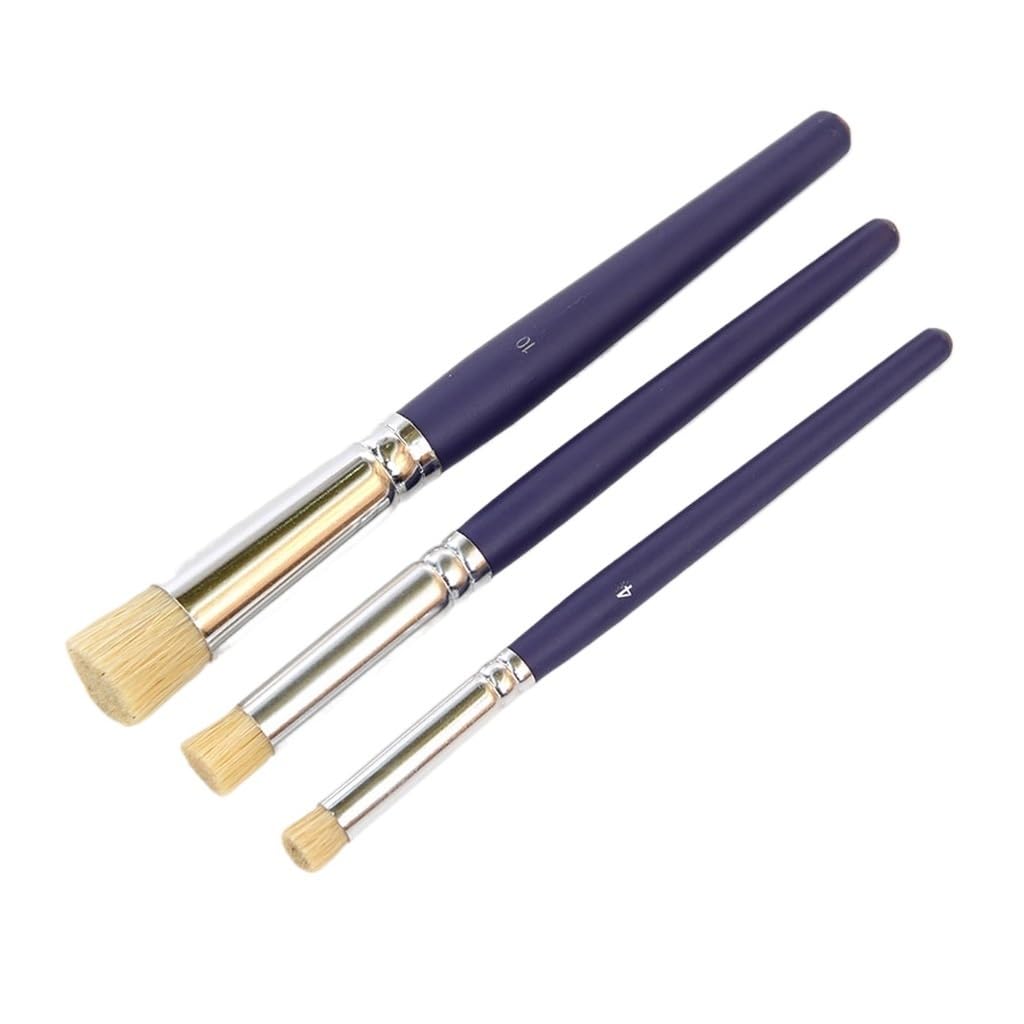 Pinceau à la main pour peinture tissu et timbrage précis - Lot de 3