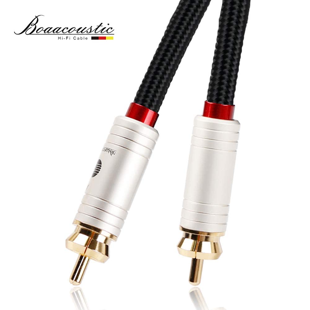 BOAACOUSTIC JIB Qualité Audiophile Cable Coaxial para Subwoofer, 1 RCA Cinch Macho a 1 RCA Cinch Macho, Cable de Audio adecuado para el hogar, teatro, TV, subwoofer, sistemas Hi-Fi 3m
