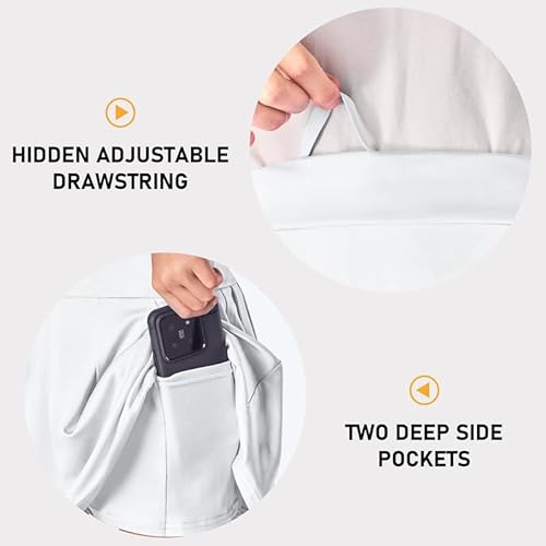 Crzmode Girls Pleated Tennis Skirt With Adjustable Waist Pockets Shorts Toddler Athletic School Golf Cheer Skorts White M thumb #4