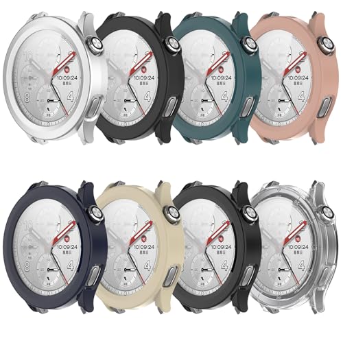 Protector Xiaomi Watch S5 de cristal templado y funda PC negra 7