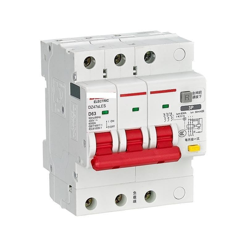 Miniature Leakage Circuit Breaker DZ47sLES Upper line 3P C Type 10A