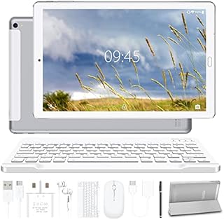YESTEL Tablet 10 Inch Android 11 X2 Tablet with 4GB RAM + 64GB ROM, 256GB Expansion, Dual Cameras, WiFi, Bluetooth, 8000mAH, Octa-Core Processor 1.6GHz, Tablets with Keyboard and Mouse, silver