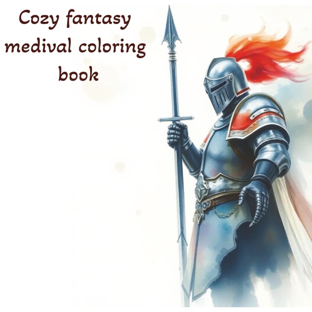 Cozy stress relief fantasy coloring booklet. For kids and adults.: Medieval themed and mythical creatures.