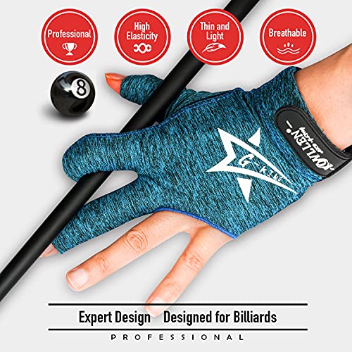 KONLLEN Luvas de bilhar, mão esquerda/direita, G/GG, luvas de piscina, profissionais, antiderrapante