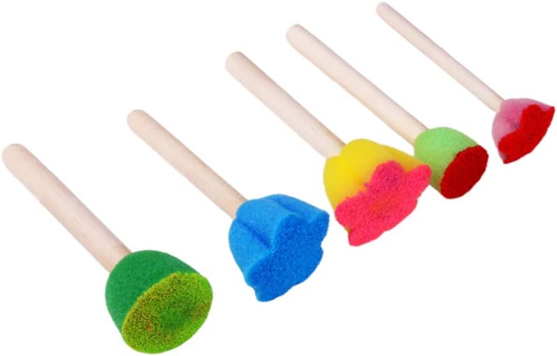 NUOBESTY 15pcs Sponge Painting Stamper Flower Shaped Foam Sponge Brush