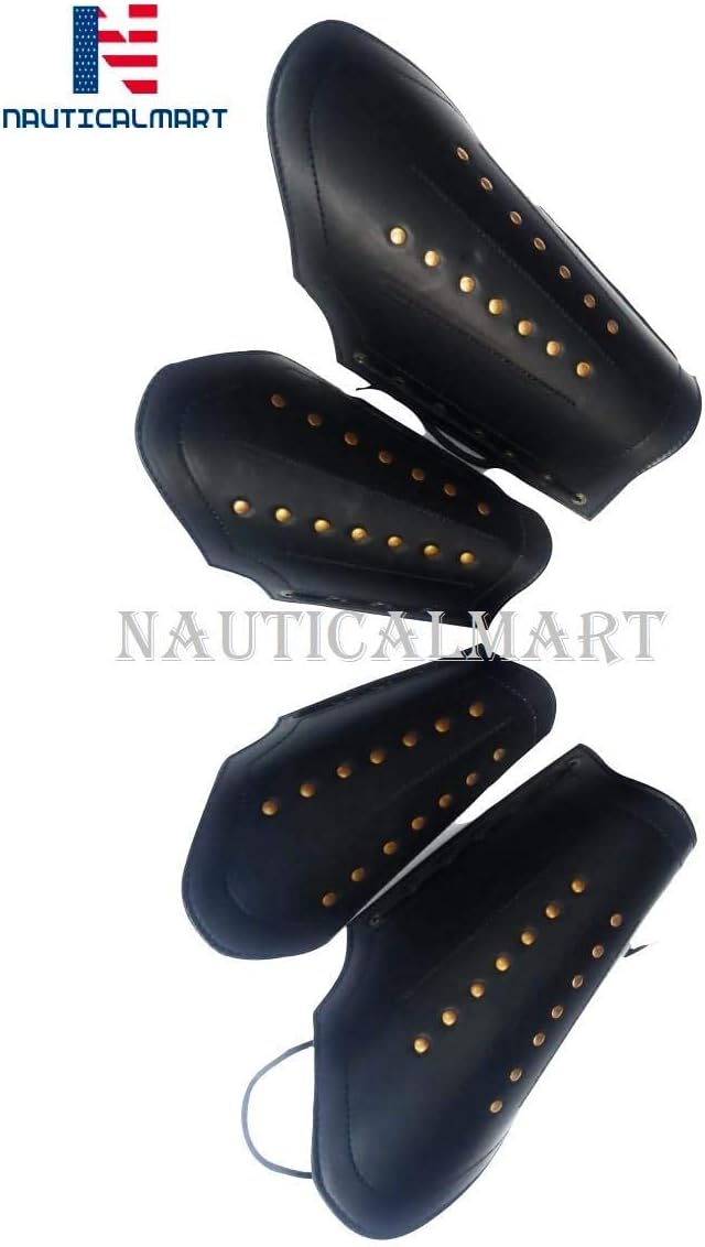 NauticalMart Roman Leather Greek Armor Vambrace Collectible Arm Guard & Leg Guard