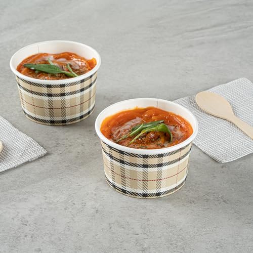 Image of Restaurantware Tan 50 Count To Go Cup Disposable 3 x 3 x 1.8 Inches Paper Mini Cup Grease-Resistant Cup Recyclable Durable Design