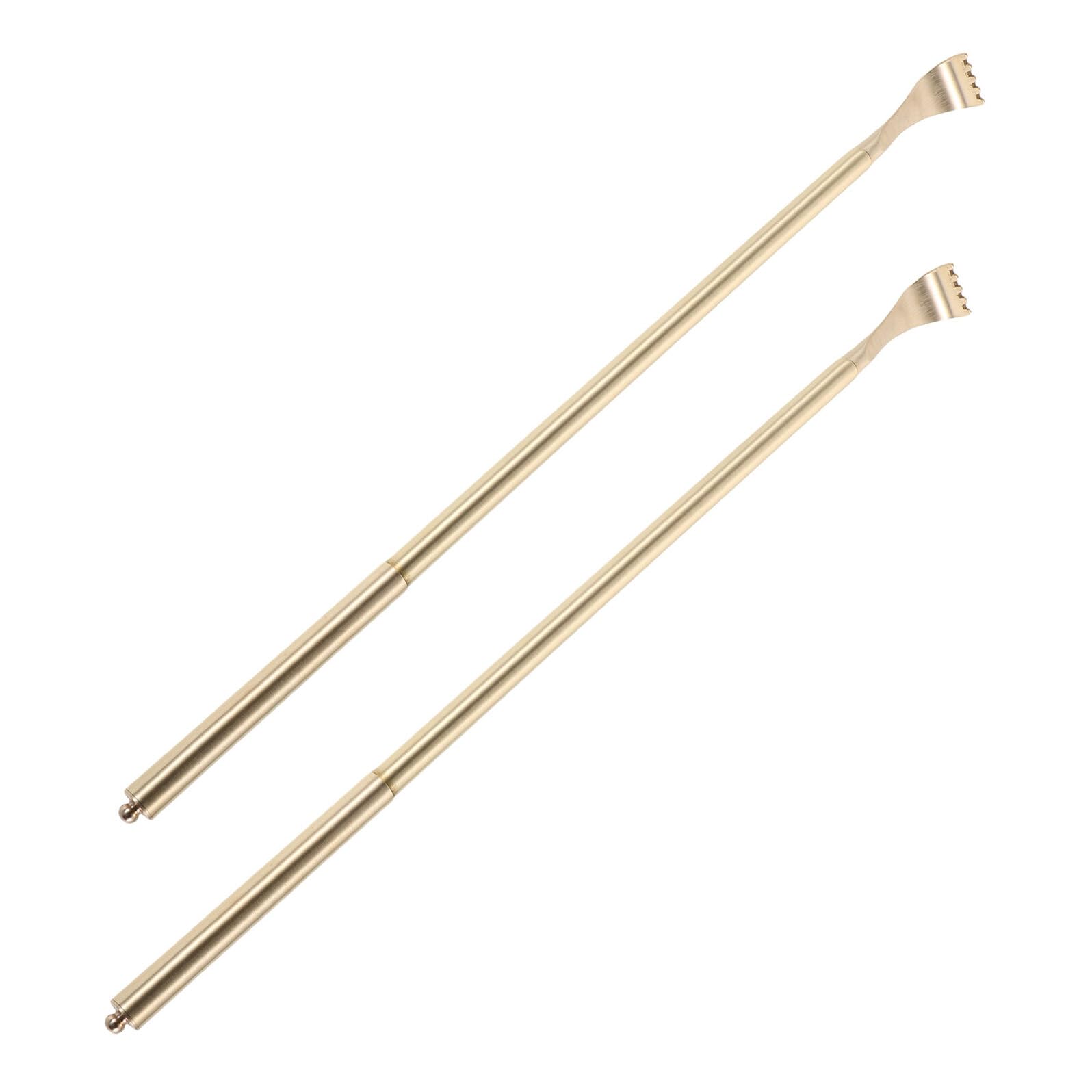 Yardenfun Rascador de Espalda de Cobre 46 CM 2 Piezas Herramienta Portátil para Rascar y Masaje Manual Barra Resistente para Aliviar Picazón y Muscular Hombres y Mujeres Uso Doméstico y