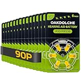 OAKDOLCHE Hearing Aid Batteries Size 10, 90 Count, Mercury Free Zinc Air, 1.4V Long Lasting & Easy to Open