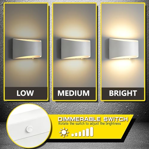 Image of Indoor Dimmable Wall Sconces with Dimmable Switch, Modern LED Sconces Wall Lighting Aluminum Wall Lights for Living Room Bedroom Hallway (Type B, 3000K)