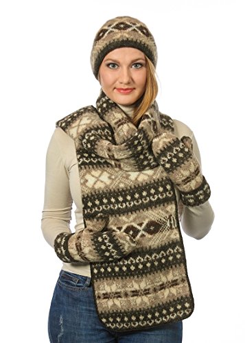 Wool Set Of Hat, Mittens And Scarf For Women 100% Icelandic Wool By Freyja Canada #TOP6