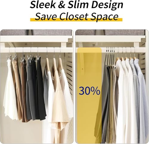 30 Pack Open Ended Pants Hangers, Non-Slip Metal Trouser Hangers for Closet, Space Saving Jean & Slacks Hangers, Easy Slide Design for Pants, Towels, Scarves (Black) by YENKCOYO - Used condition - Image 5