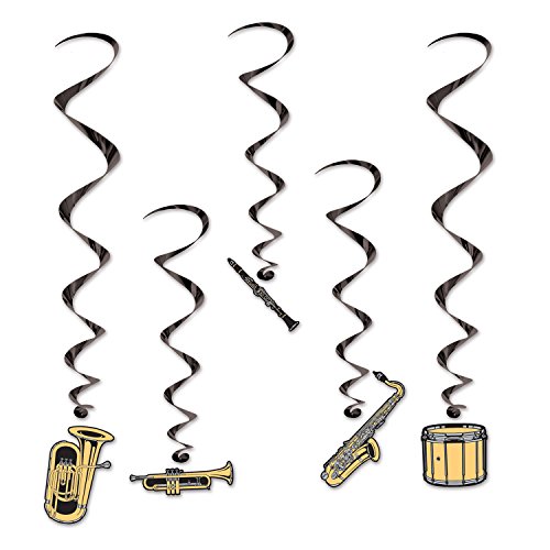 Beistle Musical Instruments Whirls, 27 to 41 1/2-Inch, Gold/Black