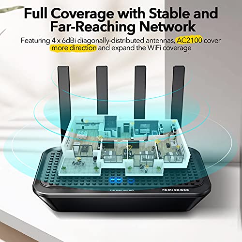 Image of WiFi Router-Router,Routers for Wireless Internet,AC2100 Router,Dual-Band Wireless Router,Wireless Router Gaming,MU-MIMO&Beamforming Technology for Large House,APP Control,Strong Signal, One SSID