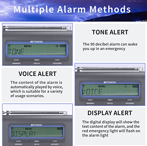 Retekess Tr625 Noaa Emergency Weather Radio, S.a.m.e. Localized Programming, With 3 Alert Types, 60+ Emergency Alerts, Clock And Alarm Clock(Black) #TOP2