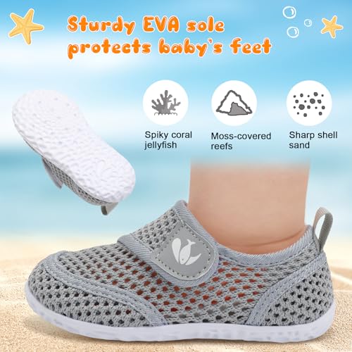Image of FEETCITY Toddler Water Shoes Boys Girls Swim Shoes Quick Dry Kids Aqua Socks Barefoot for Beach Swimming Pool