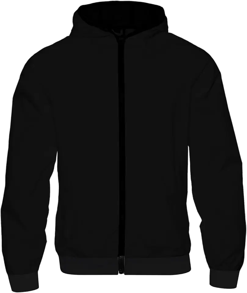 Jaqueta Corta-Vento Esportiva Unissex, Poliéster Ultraleve, Design com Capuz, Zíper Frontal, Proteção Contra Chuva, para Corrida, Ciclismo e Motociclismo