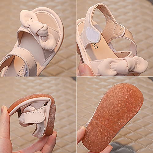 White Sandals for Girls Sandals Prewalker Shoes Beach Toddler Children Girls Baby Bowknot Summer Girl's Shoes (Pink, 10.5 Little Kid)3