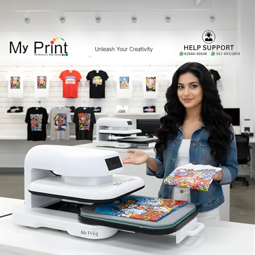 Image of MY PRINT | Heat Press Machine | Heavy Duty Multifunction Sublimation & DTF Printing Machine | T-Shirt Printing Machine | for [DTF] [Sublimation] [Vinyl] Printing Business Supply Product (Gen-1 [15X15 AutoMatic])