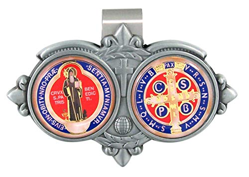 Needzo Full Color Epoxy Saint Benedict Visor Clip, 3 1/8 Inch