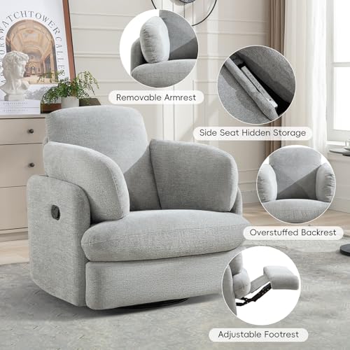 Sillón reclinable manual plegable gris miniatura 7
