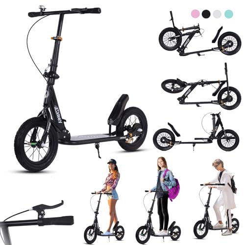 GHBXJX Kickscooter City Roller Erwachsene 150 kg Tragkraft 290mm Big Wheel Scooter, Klappbarer Cityroller mit Handbremse und Bremse, Tretroller Kinder, Höhenverstellbar,Schwarz GHBXJX Kickscooter City Roller Erwachsene 150 kg Tragkraft 290mm Big Wheel Scooter, Klappbarer Cityroller mit Handbremse und Bremse, Tretroller Kinder, Höhenverstellbar,Schwarz