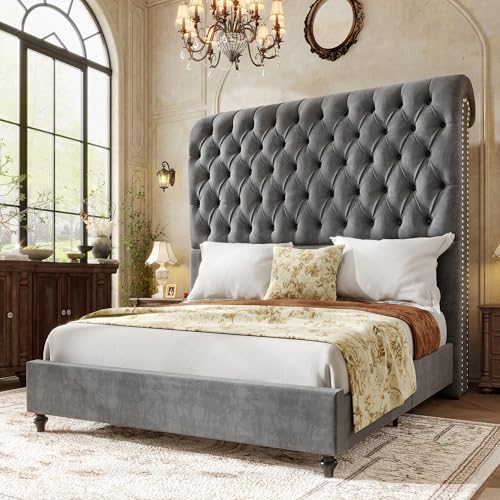 Jocisland Queen Size Bed Frame with 59' Tall...