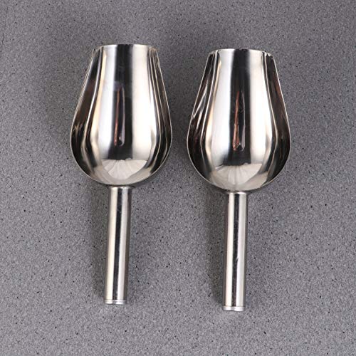Colher de gelo de aço inoxidável Cabilock 3 peças pequenas bolas de metal para pipoca e farinha de p