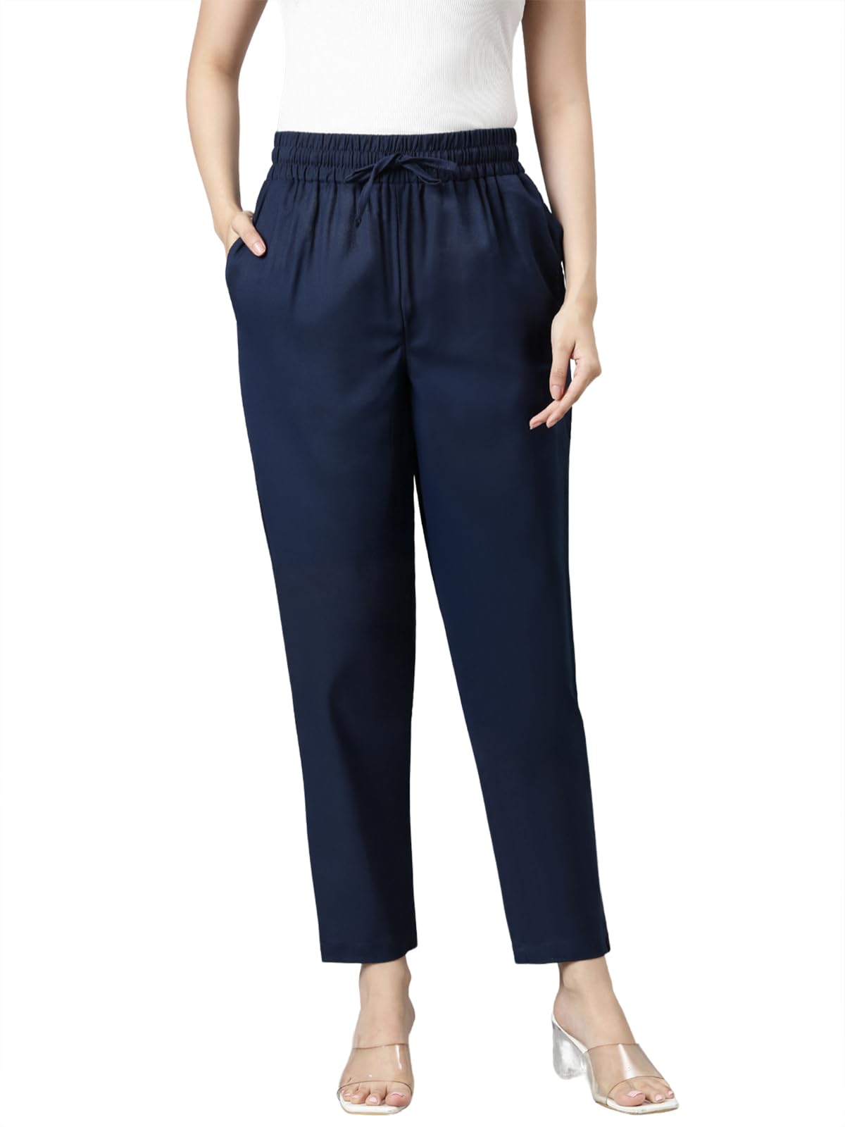 twin birds Straight Kurti Pant for Women | Casual/Formal Trousers with Pockets | Cotton Linen Bottom-picture-57