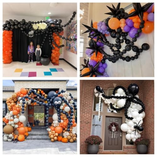 Image of Black Link Balloons, 100PCS Quick Linking Balloons for Make Balloon Wall Arch Garland, Black Linked Balloons for Wedding Birthday Baby Shower Engagement Graduation Halloween Party Decorations (6inch)