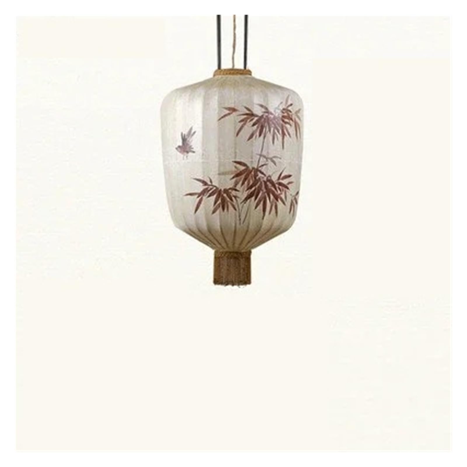 IUVYTA Traditional Lantern Painting Pendant Lamp Fabric Lampshade for Lights(A White-Dia45cm,Cold White)