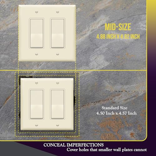 Image of ENERLITES 2-Gang Mid-Size Decorator Switch Outlet Wall Plate Cover, 1 Pack