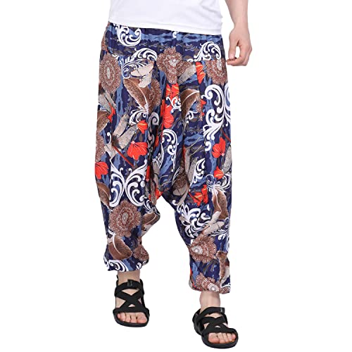 Image of Whitewhale Men's Cotton Solid Harem Pants Yoga Trousers Hippie Pant