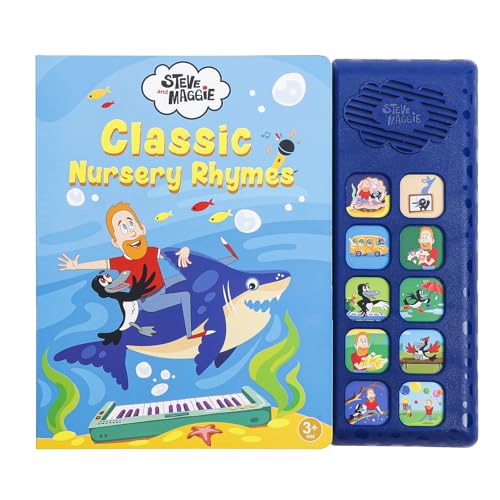 Image of Steve and Maggie Sound Book - 10 Button Interactive Nursery Rhymes, Musical Books for Toddlers 1-3, Talking Books for Kids, Sing Along Baby Music Book, Learning & Education Gift for Boys & Girls