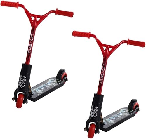 2 unids mini dedo scooter, rojo lindo mini monopatines dedo plástico dedo deporte juguete interactivo dedo juguetes fotografía accesorios