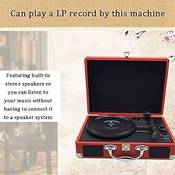 QHYTL Tourne-disques Retro, Nostalgic Turntable Tourne-Disque Bluetooth Rechargeable Phonographe Portable Couverture en… - Les Beatles, Paul McCartney, John Lennon, RIngo Starr, George Harrison QHYTL Tourne-disques Retro, Nostalgic Turntable Tourne-Disque Bluetooth Rechargeable Phonographe Portable Couverture en… – Image 3