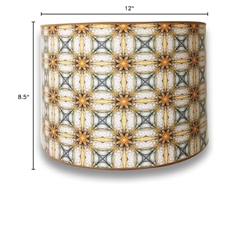 Image of Royal Designs, Inc. Trendy Decorative Handmade Drum Shade, Made in USA, 12in, HBC-8043-12, Sunflowers