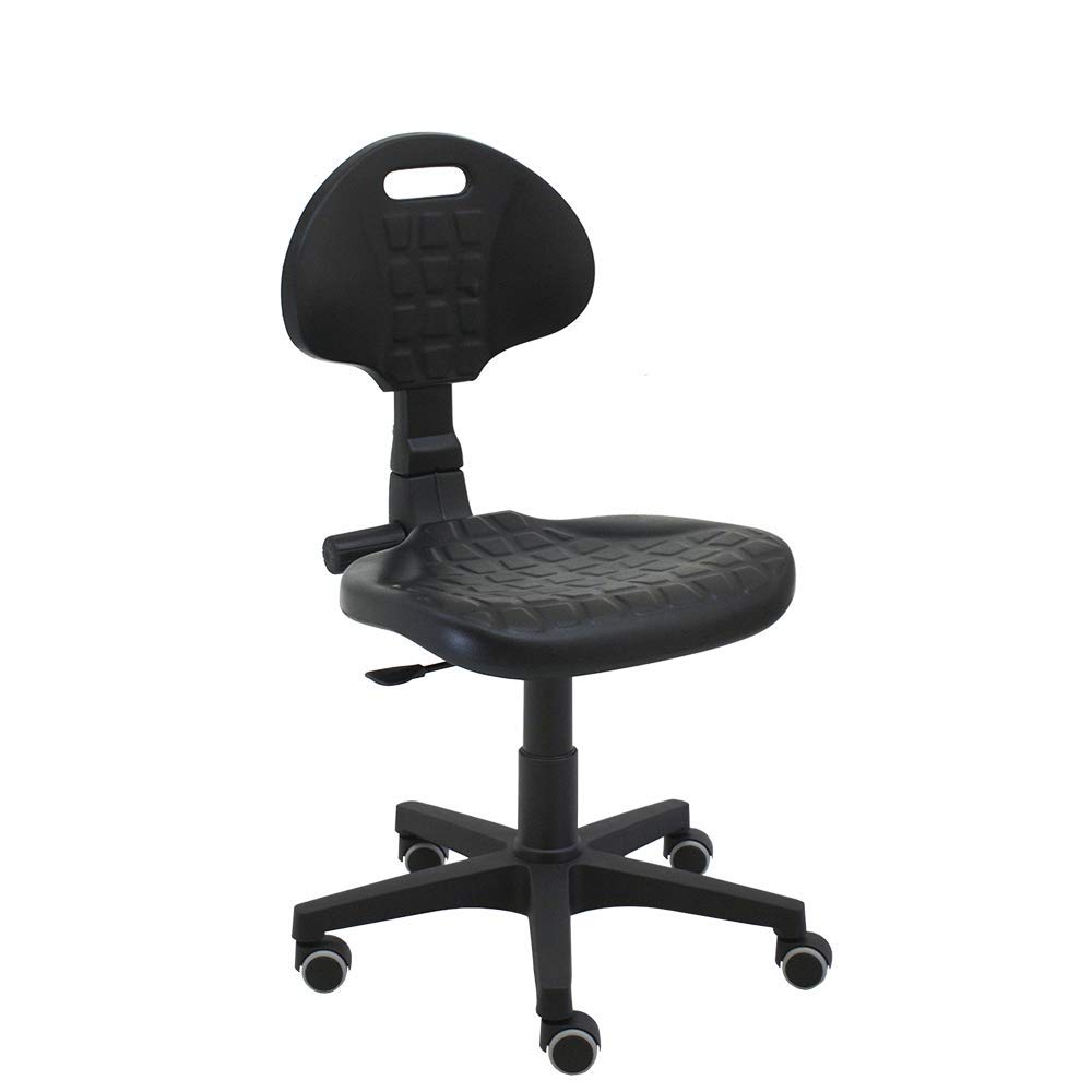 LSC Silla de Trabajo Giratorio(Mod Work) - Poliuretano inyectado Negro con Ruedas de Parqué