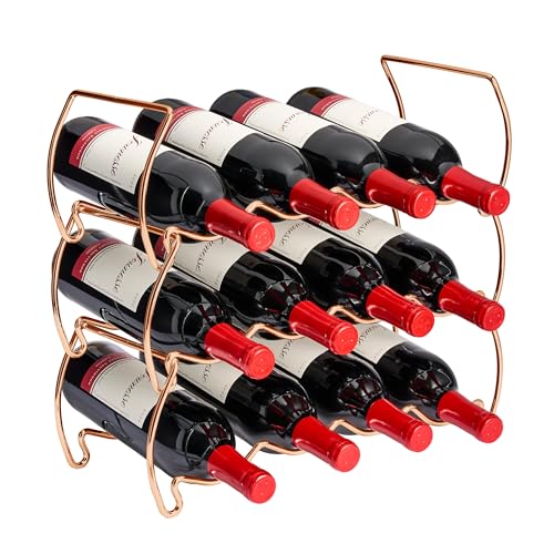 Sorbus Countertop Wine Racks, Metal Bottle Rack (12 Bottle, 3 Tier, Copper) - image 1