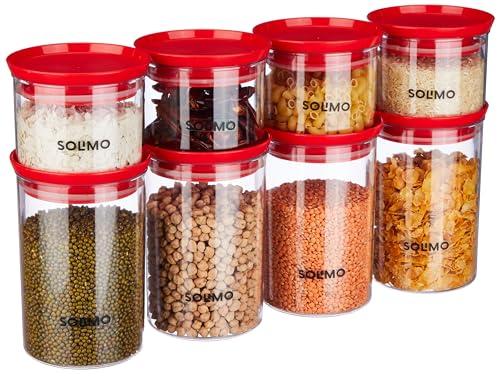 Amazon Brand - Solimo Plastic Storage Jar and Container Set I Air...