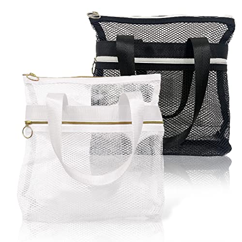 NITAIUN 2 Stücke Tragbare Duschtasche, Mesh Strandtasche für Camping...