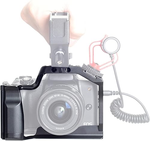 Miniatura 4 de Hersmay EOS M50 Mark II - Jaula de cámara para Canon EOS M50II M50 M5 Kit de cámara de vlogging sin espejo con zapata fría, agujeros de localización