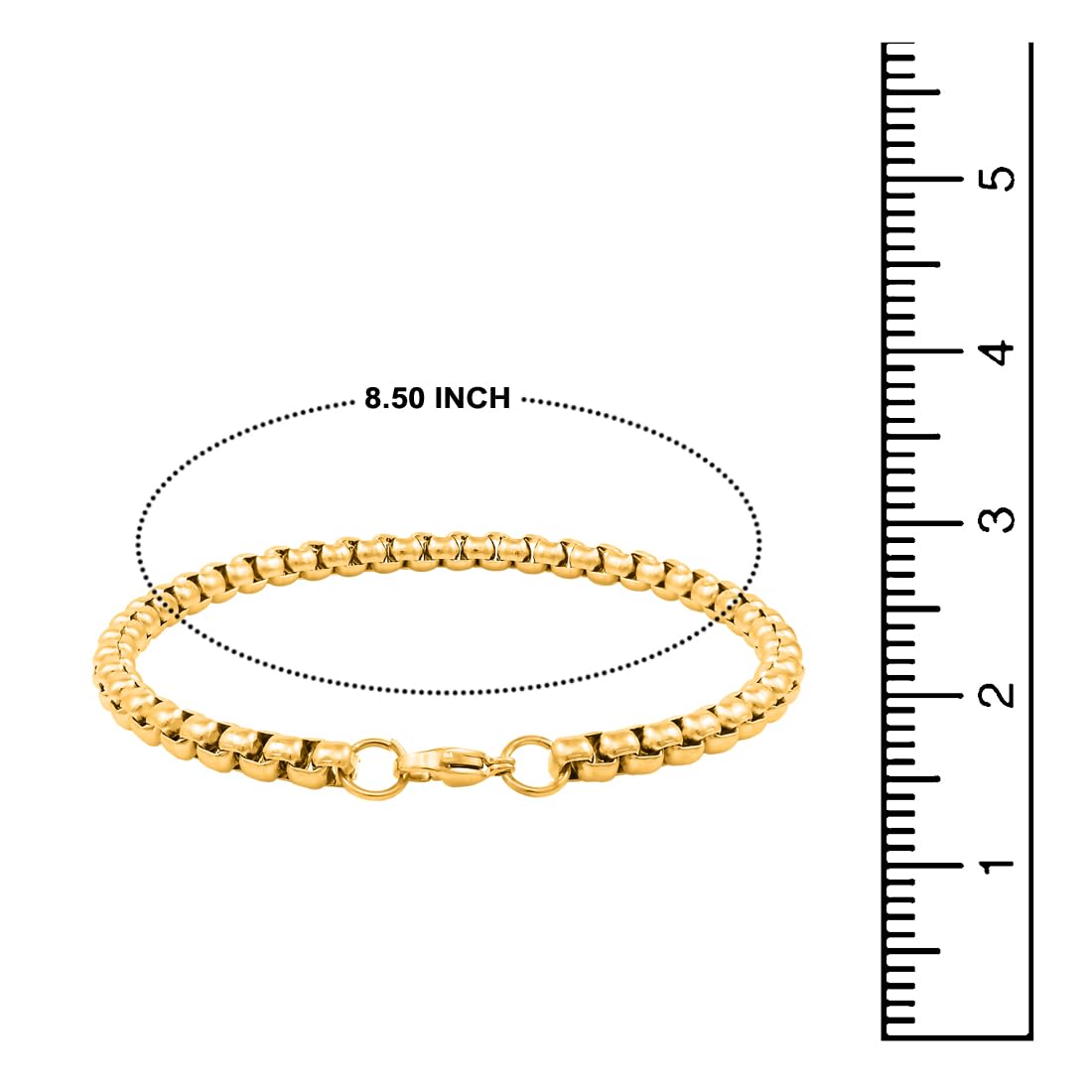 Stainless Steel Chain Wrist Bracelet (Black + Gold)