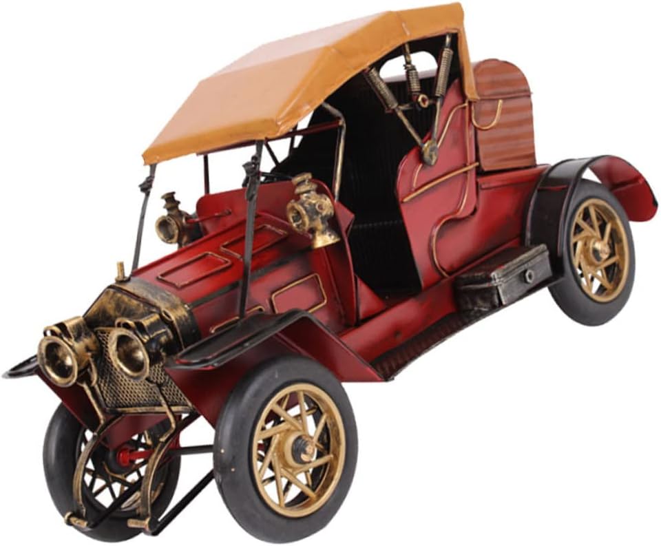 PRETYZOOM Wrought Iron Car Model Vintage Desk Table Decoration Retro for Home Office Unique Vehicle Ornament Collectible Display for Living Room and Office Decor