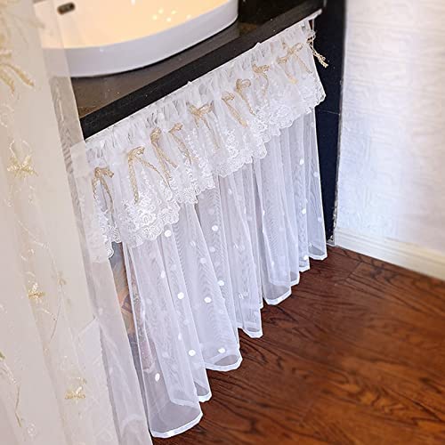 Cortinas semitransparentes ligeras con hilo de bordar delicado para ventanas cortas 3